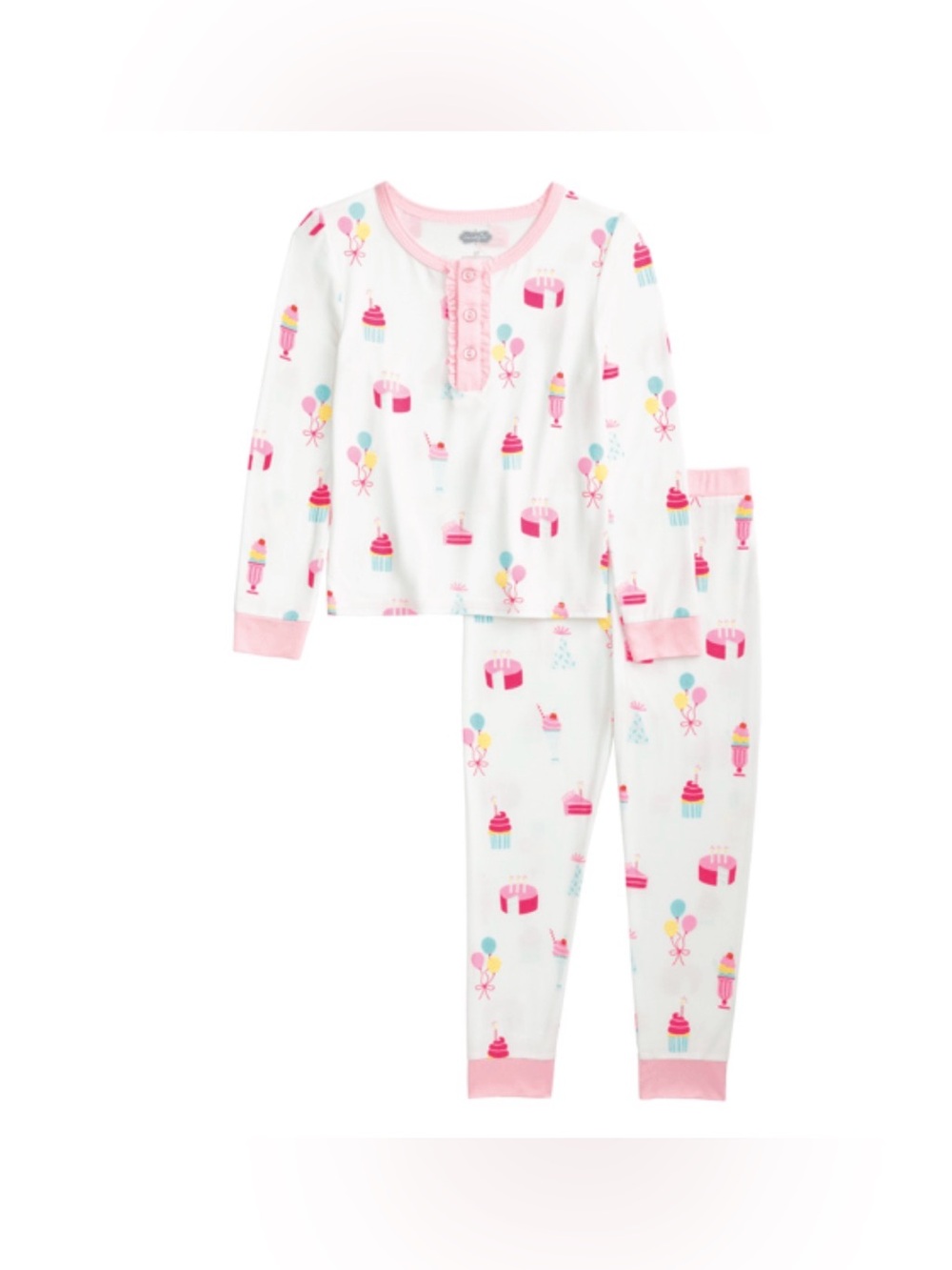 MUD PIE Girls Birthday Glow Pajama Set - 12-18M